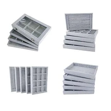 Premium Soft Velvet Stackable Jewelry Display Tray