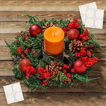 Geyee 12 Pcs Candle Grips for Taper Candles Christmas Adhesive Holder Taper Candle Inserts Small Accessories Christmas Party Supplies