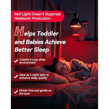 Neporal Red Light Bulbs for Sleep, 9W Blue Light Blocking
