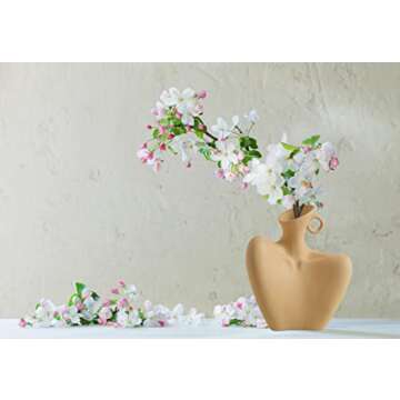 Body Vase, Beige Ceramic Vase for Minimalist Style, Unique Statue Art Bust Vase, Modern Abstract Flower Vase for Home Decor, Centerpieces, Living Room, Rustic Farmhouse, Table Decoration