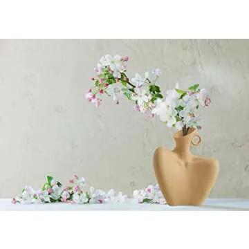 Body Vase, Beige Ceramic Vase for Minimalist Style, Unique Statue Art Bust Vase, Modern Abstract Flower Vase for Home Decor, Centerpieces, Living Room, Rustic Farmhouse, Table Decoration