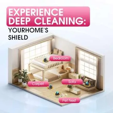 Belife M8 Mattress Vacuum Cleaner, Anti-allergen Bed Vacuum Cleaner with UV & Hot Air & High Heating, 550W 18Kpa Powerful Suction Double-Cup Handheld Vacuum for Bed, Couch, Sofa, Corded (Blue)