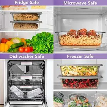 Razab Large Glass Loaf Pan Set with Airtight Lids