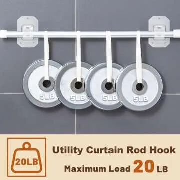 2PCS No Drill Curtain Rod Brackets - Easy Adhesive Install