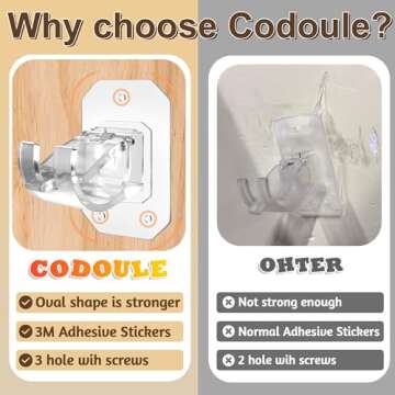 2PCS No Drill Curtain Rod Brackets - Easy Adhesive Install