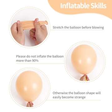 RUBFAC 129pcs Nude Balloons Different Sizes 18 12 10 5 Inch, Boho Beige Apricot Balloon Garland Arch Kit for Party Decoration Gender Reveal Graduation Wedding Anniversary Baby Shower Party Supplies