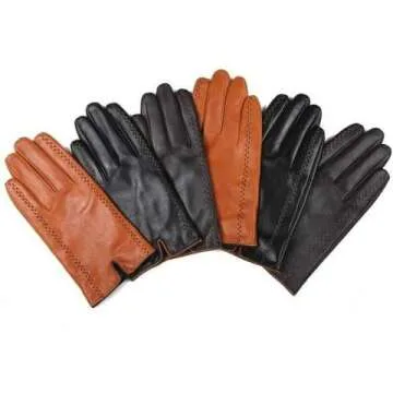 Genuine Leather Touch Screen Gloves for Men