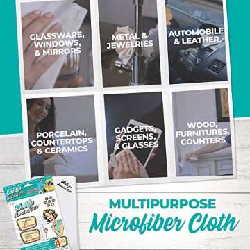 Molly's Marvelous Cloth: Streak-Free Microfiber Cleaning Cloth for All Surfaces, Reusable, Eco-Frien...