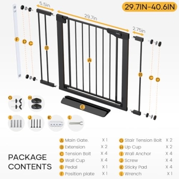 Cumbor Baby Gate - Adjustable Safety for Kids and Pets