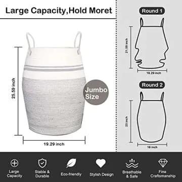 OIAHOMY Luxury Rope Laundry Hamper - Stylish Storage Solution