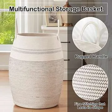 OIAHOMY Luxury Rope Laundry Hamper - Stylish Storage Solution