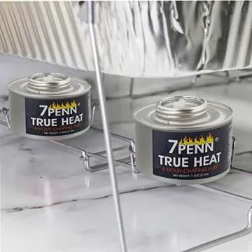 7Penn Buffet Food Warmers for Parties, 72 Pack - 6 Hour Chafing Dish Fuel Cans Catering Food Warmers Buffet Heating Food Warmer Party Canned Heat Burner with Bonus Lid Openers