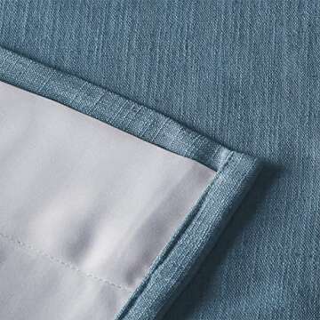 ChadMade Polyester Linen Drapes with Blackout Lining Pinch Pleat Curtain for Sliding Door Patio Door Living Room Bedroom, (1 Panel) Beige White Tallis Collection