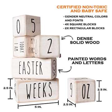 Baby Monthly Milestone Blocks Baby Girls Boy Month Baby Milestone Blocks, Rae Dunn Inspired Age Baby Month Baby Props, Baby Gifts Baby Shower, Baby Photo Props Photoshoots