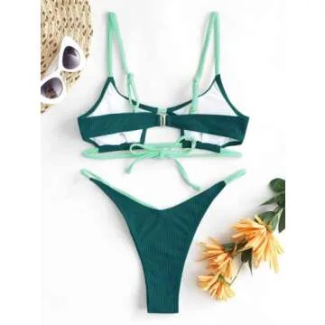 ZAFUL Women's Sexy Cutout Bikini Set for Summer Fun