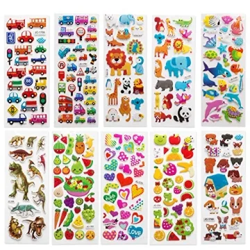 SAVITA 500+ 3D Puffy Stickers Kids Creative Learning Fun
