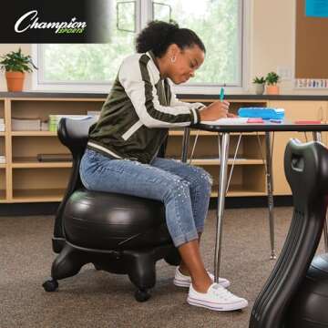 Champion Sports Exercise Ball Chair for Home or Office