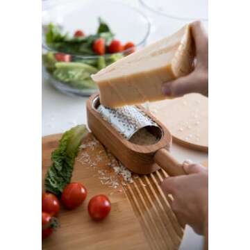 Sagaform Cheese Grater and Oak Serving Container