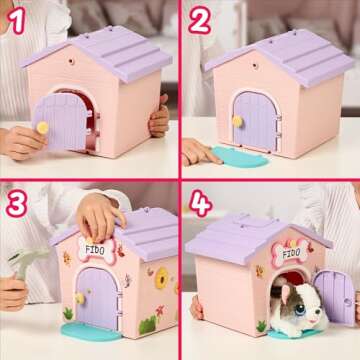 Little Live Pets My Puppy's Home Minis - Pink & Purple Home | Plush Toy & Kennel Playset. Build Your Puppy's Home, Name Your Puppy & Surprise! Puppy Appears! Which Puppy Will You Get? Easy Build DIY