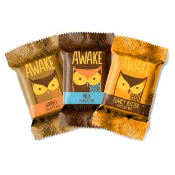 AWAKE Caffeinated Chocolate Energy Bites, Variety Pack 50ct…
