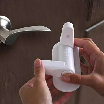 Door Lever Lock (2 Pack) Child Proof Doors & Handles, Adhesives - Child Safety by Tuut