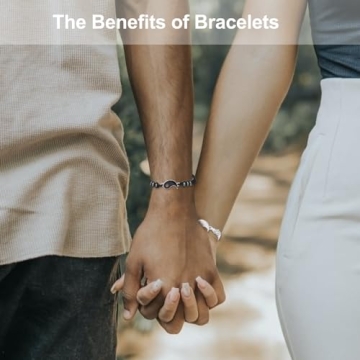 Best Friend Bracelets for 2 Matching Yin Yang Adjustable Cord Bracelet for Bff Friendship Relationship Boyfriend Girlfriend Valentines Gift