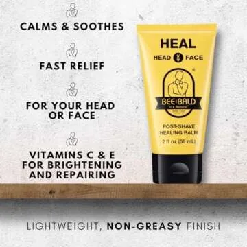 Bee Bald HEAL Aftershave for Men Healing Balm, Immediately Calms & Soothes Damaged Skin, Treats Bumps, Redness, Razor Burn & Other Shaving Irritations (2 Fl Oz)
