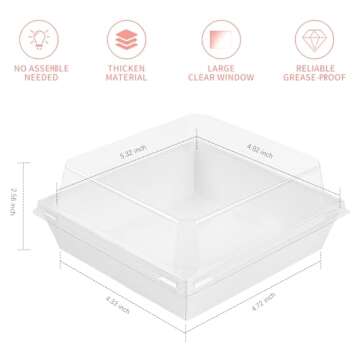 Ocmoiy Small Charcuterie Boxes with Clear Lids, 100ct for Easy Packaging