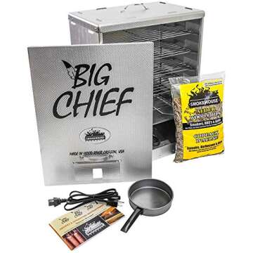 Smokehouse Big Chief Front Load Smoker, Easy to Use Electric Smoker with 50 LB Capacity, Great for S...