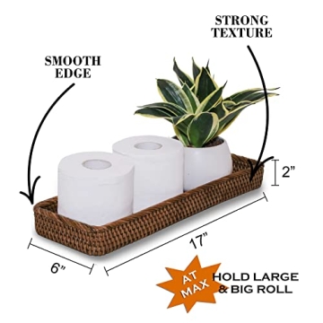 Stylish CELEZAR Rattan Organizer for Bathroom and Decor