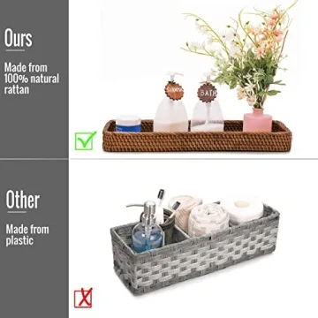 Stylish CELEZAR Rattan Organizer for Bathroom and Decor