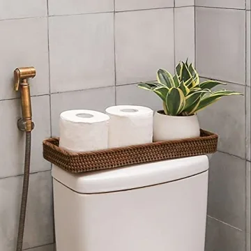 Stylish CELEZAR Rattan Organizer for Bathroom and Decor