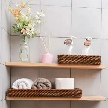 Stylish CELEZAR Rattan Organizer for Bathroom and Decor
