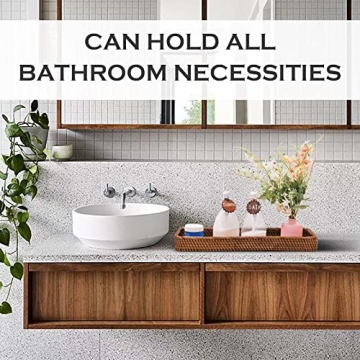 Stylish CELEZAR Rattan Organizer for Bathroom and Decor