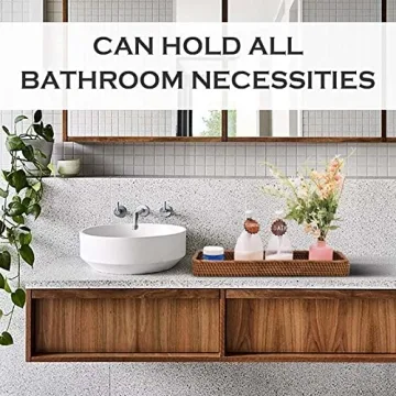 Stylish CELEZAR Rattan Organizer for Bathroom and Decor