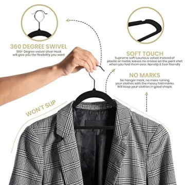 30 Pack Velvet Hangers Non-Slip Heavy Duty Space-Saving