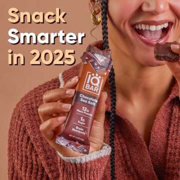 IQBAR Brain and Body Plant Protein Bars - Chocolate Sea Salt - 12-Count Low Carb - Gluten Free, High...