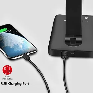 White Crown LED Desk Lamp with USB Charging and Timer