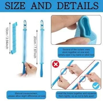 Wave Curling Kit for Hair Supplies: 40 Spiral Curlers, 2 Styling Hooks for No-Heat Hairstyling (21.6 Inch)