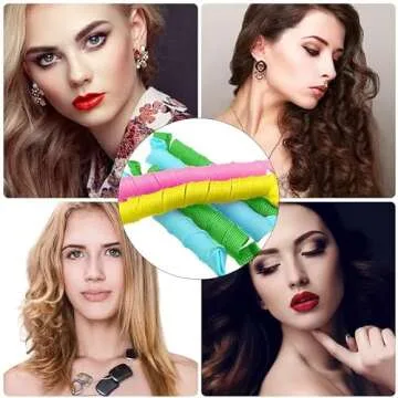 Wave Curling Kit for Hair Supplies: 40 Spiral Curlers, 2 Styling Hooks for No-Heat Hairstyling (21.6 Inch)