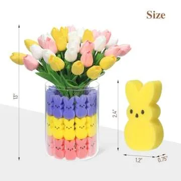 TMGIDRI Easter Decorations - Artificial Tulips and Bunny Easter Vase Filler Set, Easter Centerpieces for Tables, Spring Centerpiece for Home and Holiday Celebrations