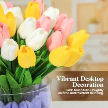 TMGIDRI Easter Decorations - Artificial Tulips and Bunny Easter Vase Filler Set, Easter Centerpieces for Tables, Spring Centerpiece for Home and Holiday Celebrations