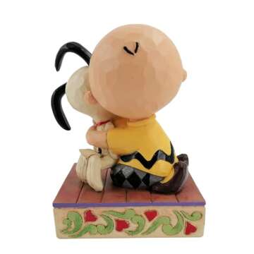 Enesco Peanuts by Jim Shore Charlie Brown and Snoopy Hugging Figurine, 4.5 Inch, Multicolor