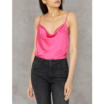 Elegant Hot Pink Cowl Neck Cami Top for Women