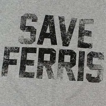 Popfunk Save Ferris Bueller's Day Off Movie T-Shirt & Stickers (Gray, Large)