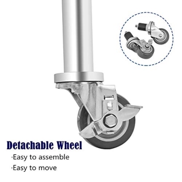 WMAOT Commercial Stainless Steel Table with Casters
