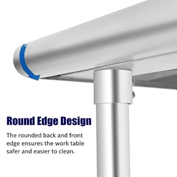 WMAOT Commercial Stainless Steel Table with Casters