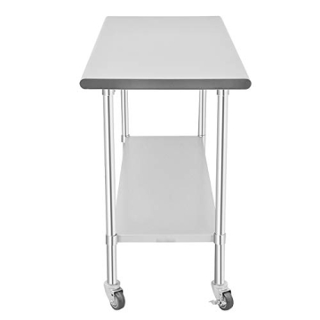 WMAOT Commercial Stainless Steel Table with Casters