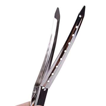 24 Pcs 3.54 Inches Duck Billed Hair Clips Silver Hair Clips with Holes Metal Alligator Hair Clips for Hair Extensions