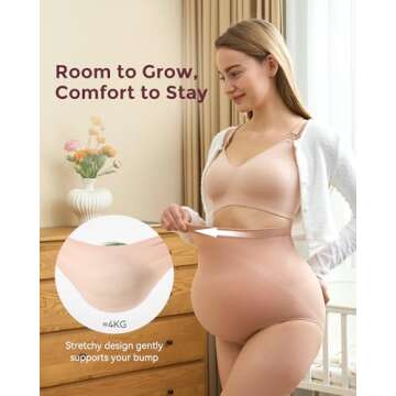 Momcozy Women's Maternity High Waist Underwear Pregnancy Soft Seamless Maternity Underwear Over Bump...